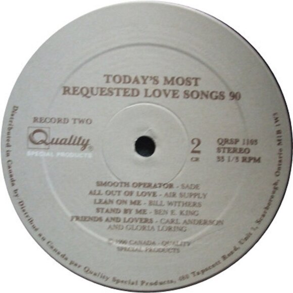 Various – Today's Most Requested Love Songs 90s - Picture 3 of 3